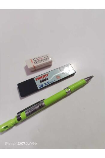 Mikro 2 MM THICK NIB PEN AND ERASER (3 PIECES)