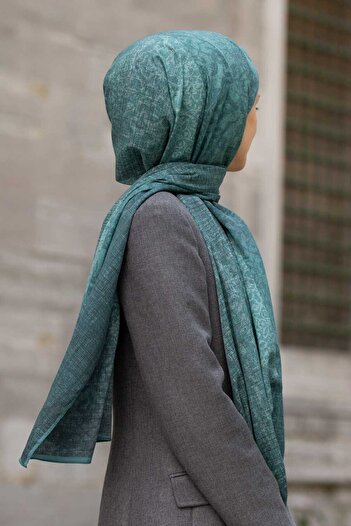 Vissona Women's Luxury Medina Silk Shawl Petrol Green