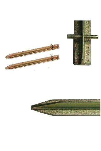 Depolife Metal Tent Peg 400mm 2Pcs Galvanize Coated Ground Nail and Camping Profile