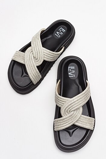 LuviShoes AIDA Black Stone Women's Slippers
