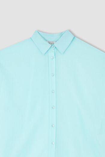 DeFacto Oversize Fit Voile Long Sleeve 100% Cotton Shirt