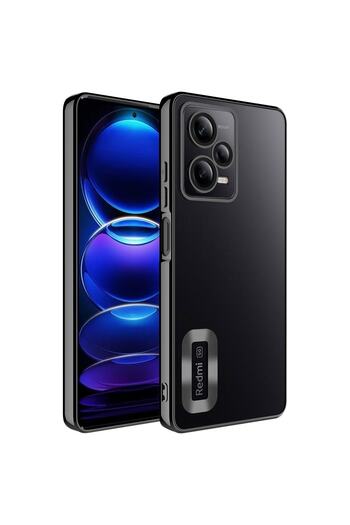 Fibaks Redmi Note 12 Pro 5g Case Camera Lens Protection Colorful Logo Showing Glossy Cover