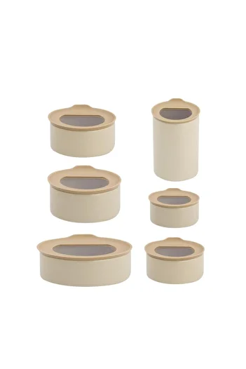 NEOFLAM Fıka One Ceramic Storage Container 6 Pieces Beige