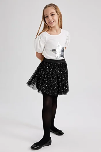 DeFacto Girl's Black Tulle Skirt Z5439a623sm
