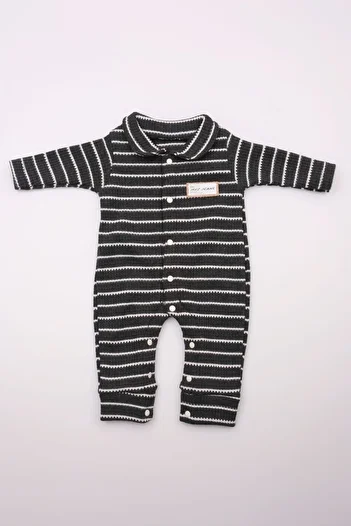 Babykokko Men's Waffle Collar Jumpsuit with Snap Fasteners