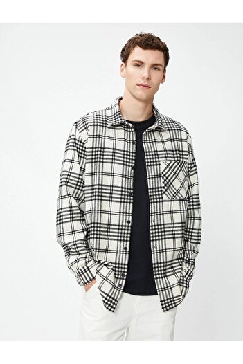Koton 4WAM60006HW Koton Herrenhemd BLACK PLAID