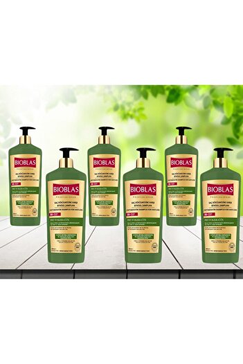 Bioblas Professional Pytokeratin Repair Shampoo - Dry and Damaged Hair, 1000 ML *6 Pieces