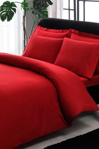 Taç Premium Basic King Size Βαμβακερό Σατέν Παπλωματοθήκη Κόκκινο