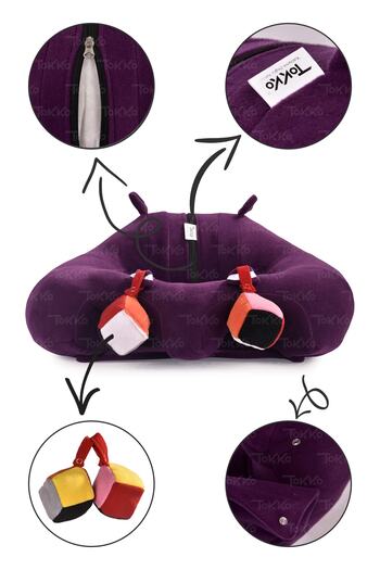 TOKKO Purple Anti-Tipping Baby Seat - Baby Sitting Support Cushion with Toys