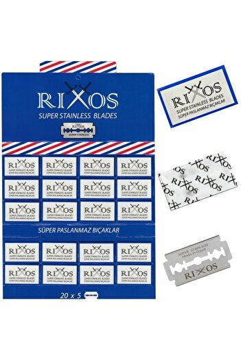 Rixos Super Stainless Blades 1 Pack/100 Pieces Razor Blades - All Leaf Razor