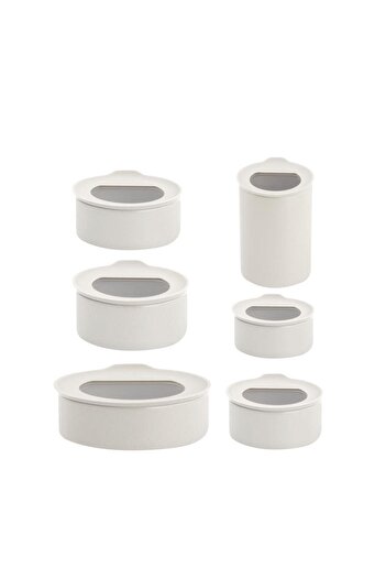 NEOFLAM Fıka One Ceramic Storage Container 6 Pieces Ice White