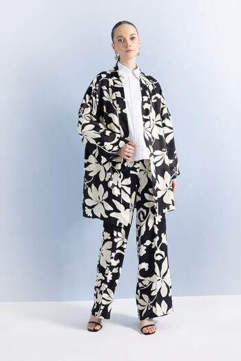 DeFacto Palazzo Printed Satin Trousers Z9203az23sm
