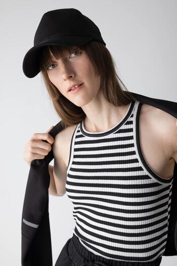 DeFacto Slim Fit Slim Fit Striped Halter Neck Ribbed Camisole Tank Top A6766Ax23Sm