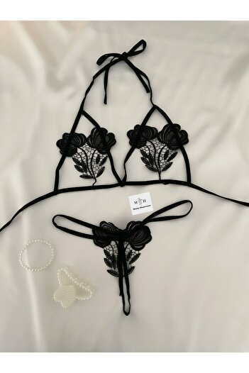 MH Moony Homewears Set braletă sexy cu șiruri florale