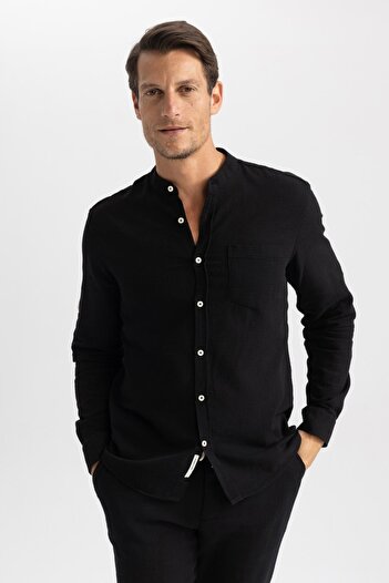 DeFacto Regular Fit Stand Collar Long Sleeve Shirt