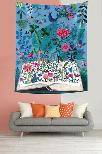 on the clouds Underwater Book Flowers and Animals Stain Resistant Fabric Wall Cloth Wall Carpet Tapestry
