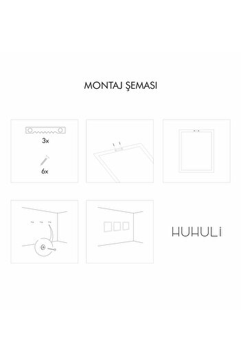 huhuli Ahşap Çerçeveli 2'li Minimalist Tablo
