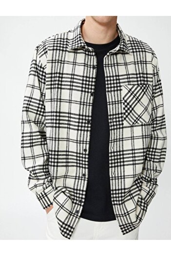 Koton 4WAM60006HW Koton Herrenhemd BLACK PLAID