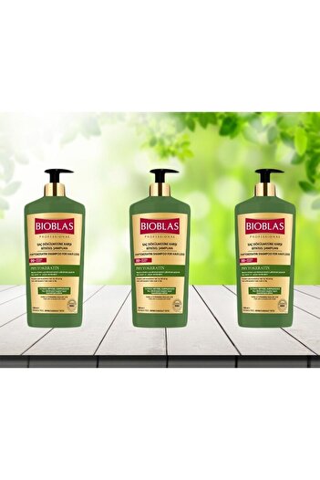 Bioblas Professional Pytokeratin Repair Shampoo - Dry and Damaged Hair, 1000 Ml * 3 Pieces