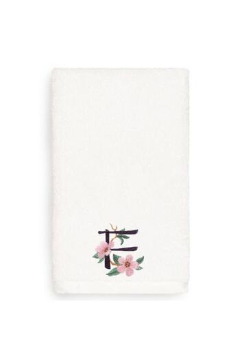 Ursa White Towel with Letter F Written Embroidered 50X90