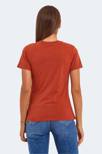 Slazenger Kristen I Women's V-Neck Brick T-Shirt