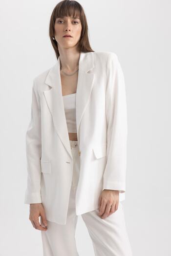 DeFacto Oversize Fit Keten Karışımlı Blazer Ceket Z2536az23sm