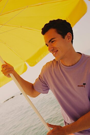DeFacto Μπλουζάκι Comfort Fit Crew με στάμπα 100% βαμβακερό