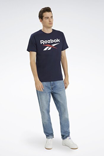 Reebok Чоловіча футболка з коротким рукавом IDENTITY STACKED L темно-синя