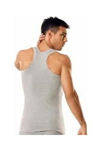 Seher Star Men's Ribbed Athlete Undershirt 6 Pack Gray 0058