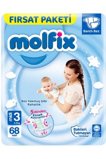 Molfix Size 3 68 Pieces Opportunity Pack Baby Diapers 68 Pieces