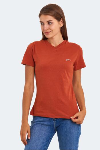 Slazenger Kristen I Women's V-Neck Brick T-Shirt