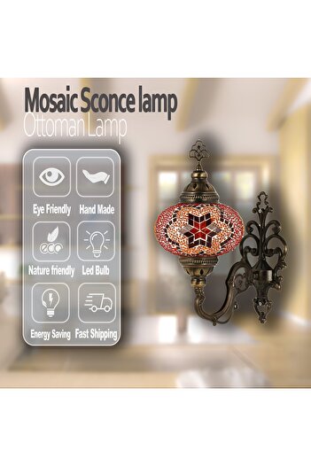 mosland home Mozaik Aplik Dekoratif Duvar Lambası Osmanlı Otantik Türk Lamba