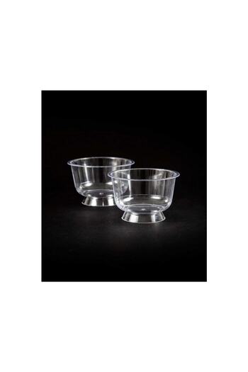 KURTSAN AMBALAJ Crystal Mica Footed Bowl 180cc Without Lid (25 Pieces)