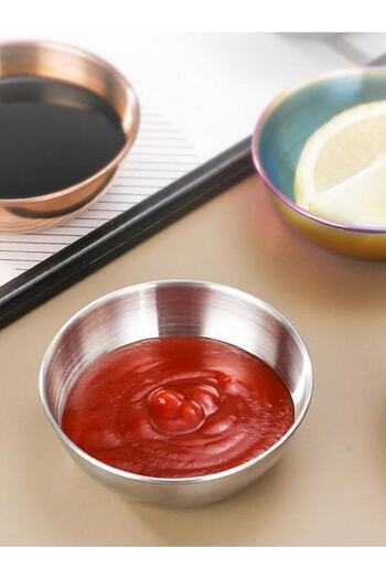 BİODATA Stainless Steel 14 Cm Soup Bowl 6 Pieces Spice Sauce Dish Butter Dish Appetizer Plate