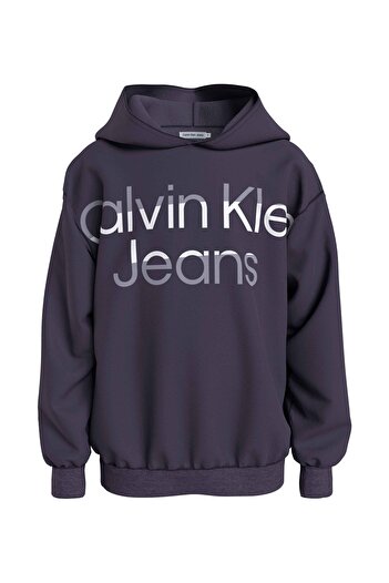 Calvin Klein Baskılı Erkek Çocuk Mor Sweatshırt IB0IB01693VGS