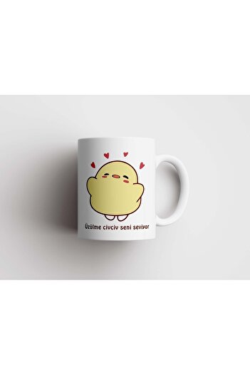 rakkun shop Don't Be Sad Chick Loves You Printed Mug Cup Mug