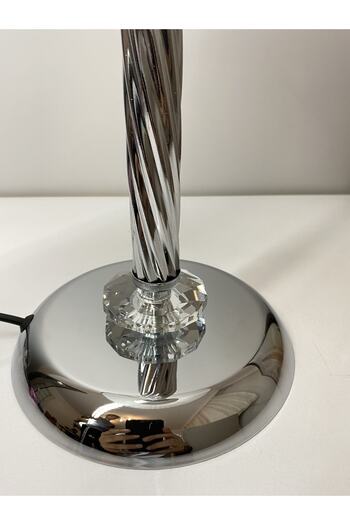 asellus Mette Twisted Lampshade Crystal Detailed "knitted Hat" Table Lamp Chrome Plated (SILVER COLOR)
