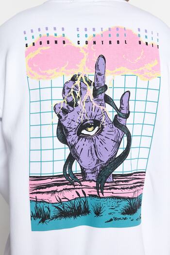 Trendyol Collection Φούτερ με λευκή φλις χαλαρή εφαρμογή - Crew Neck TMNAW23SW00474