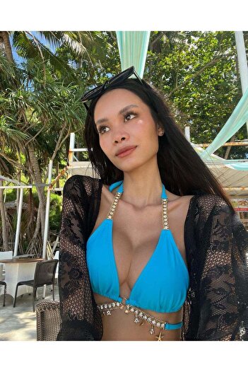 BF Bikini Fashion Τοπ μπικίνι με λεπτομέρεια αξεσουάρ Elimma