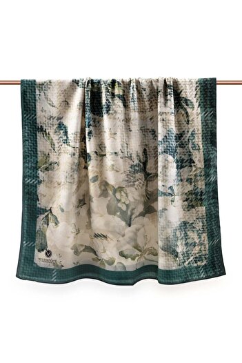 Vissona Women's Luxury Medina Silk Shawl Petrol Green