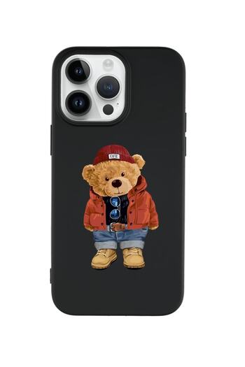 mooodcase iPhone 14 Pro Max Compatible Teddy Bear Patterned Premium Silicone Launch Phone Case