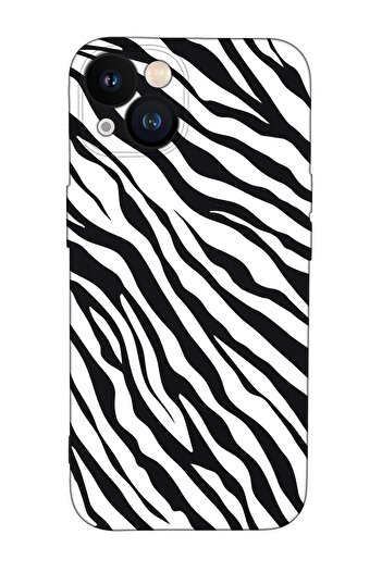 mooodcase iPhone 13 Compatible Zebra Pattern Camera Lens Protected Shock Absorbing Silicone Launch Case