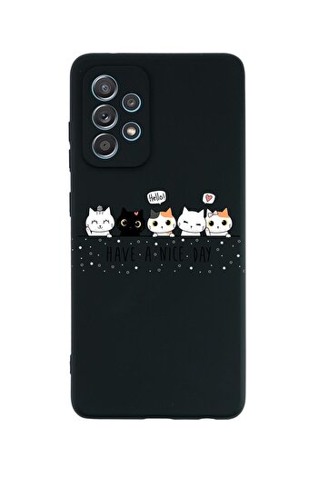 mooodcase Samsung Galaxy A13 Compatible Cute Kittens Patterned Premium Silicone Launch Phone Case