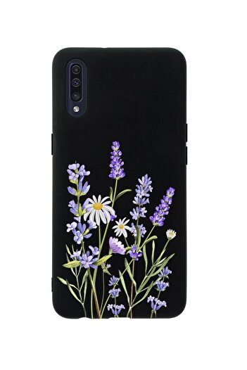 mooodcase Samsung A50 Lavender Premium Silicone Black Phone Case