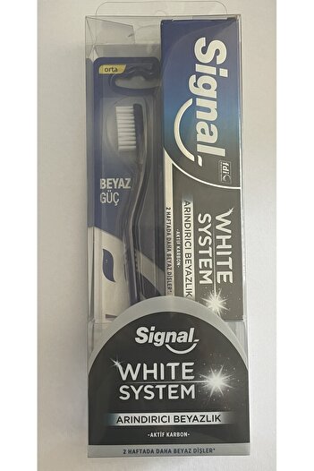 Signal SİGNAL WHİTE SYSTEM ARINDIRICI BEYAZLIK DİŞ MACUNU 75 ML + SİGNAL BEYAZ GÜÇ FIRÇA