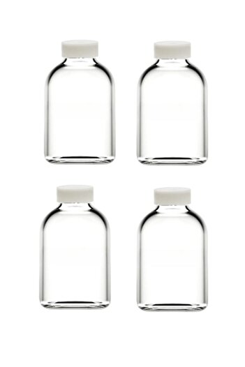 Juniberry 4Pcs Glass Jar Bottle Small Vase with Lid 4X50Ml