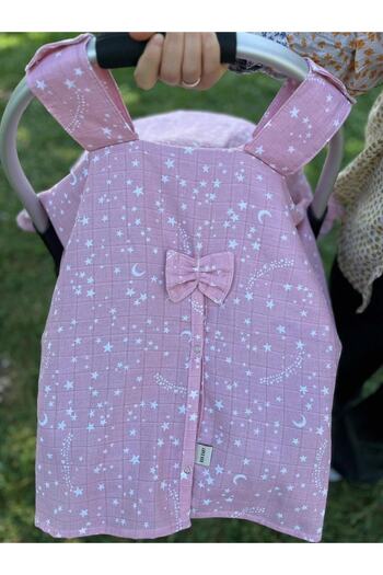 runbaby Oeko-tex Certified 3-Piece Pink Star Muslin Set ((PASSROOM COVER 100X120 MUSLIN COVER SCARF)