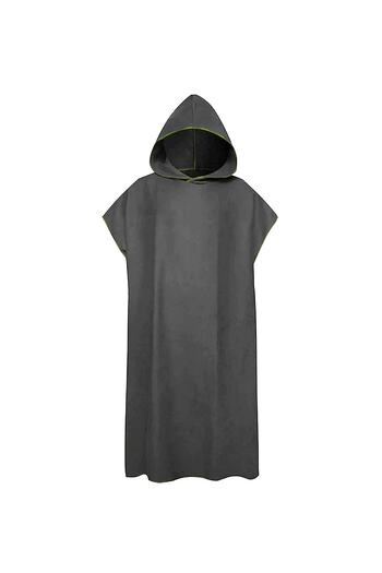 MORDRY Unisex Hooded Microfiber Surf Poncho, Φορητή πετσέτα, Φορητή καμπίνα, Γκρι