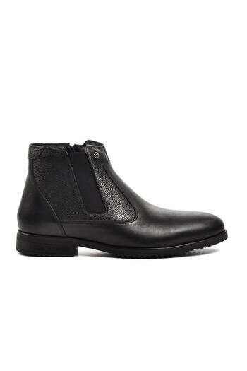 Pierre Cardin 1196063-24K Μαύρες ανδρικές μπότες από γνήσιο δέρμα με φερμουάρ