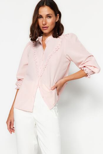 Trendyol Collection Pamutporos csipkeing - normál szabású TWOAW21GO0077